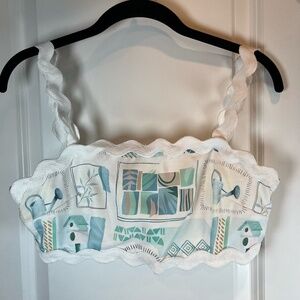 Endless Moon Garden Print Cropped Tank Top Lined Zip Boutique  NEW Women's Small